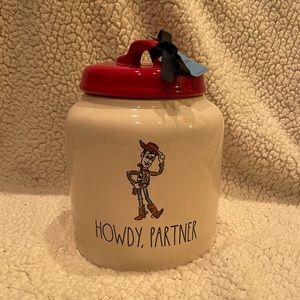 Rae Dunn howdy partner cookie jar woody